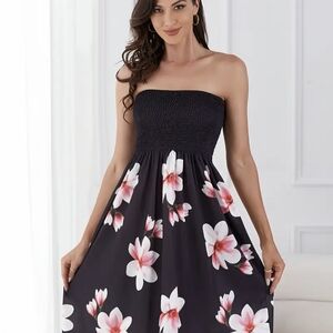Floral Strapless Mini Dress